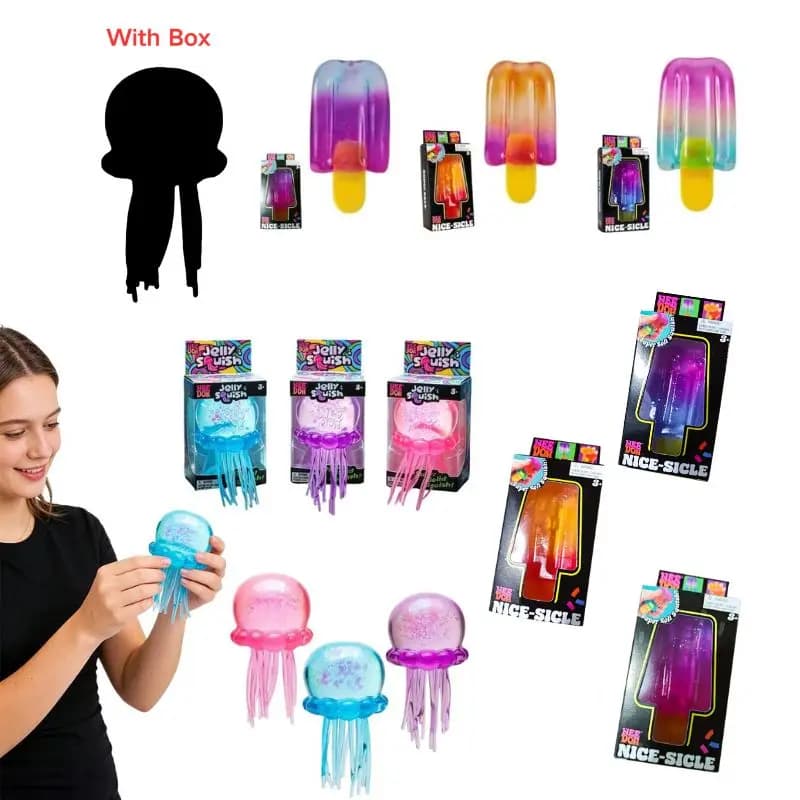 Schylling Jellyfish & Popsicle Squishy Blind Box Toy Antistress Sensoriale per Bambini e Adulti