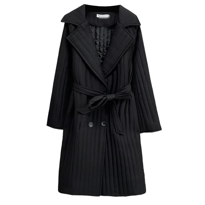 XXXXL Moda Plus Size Parka da donna Inverno Nuova cintura Colletto sartoriale Giacca a vento calda Giacca lunga imbottita in cotone 1730