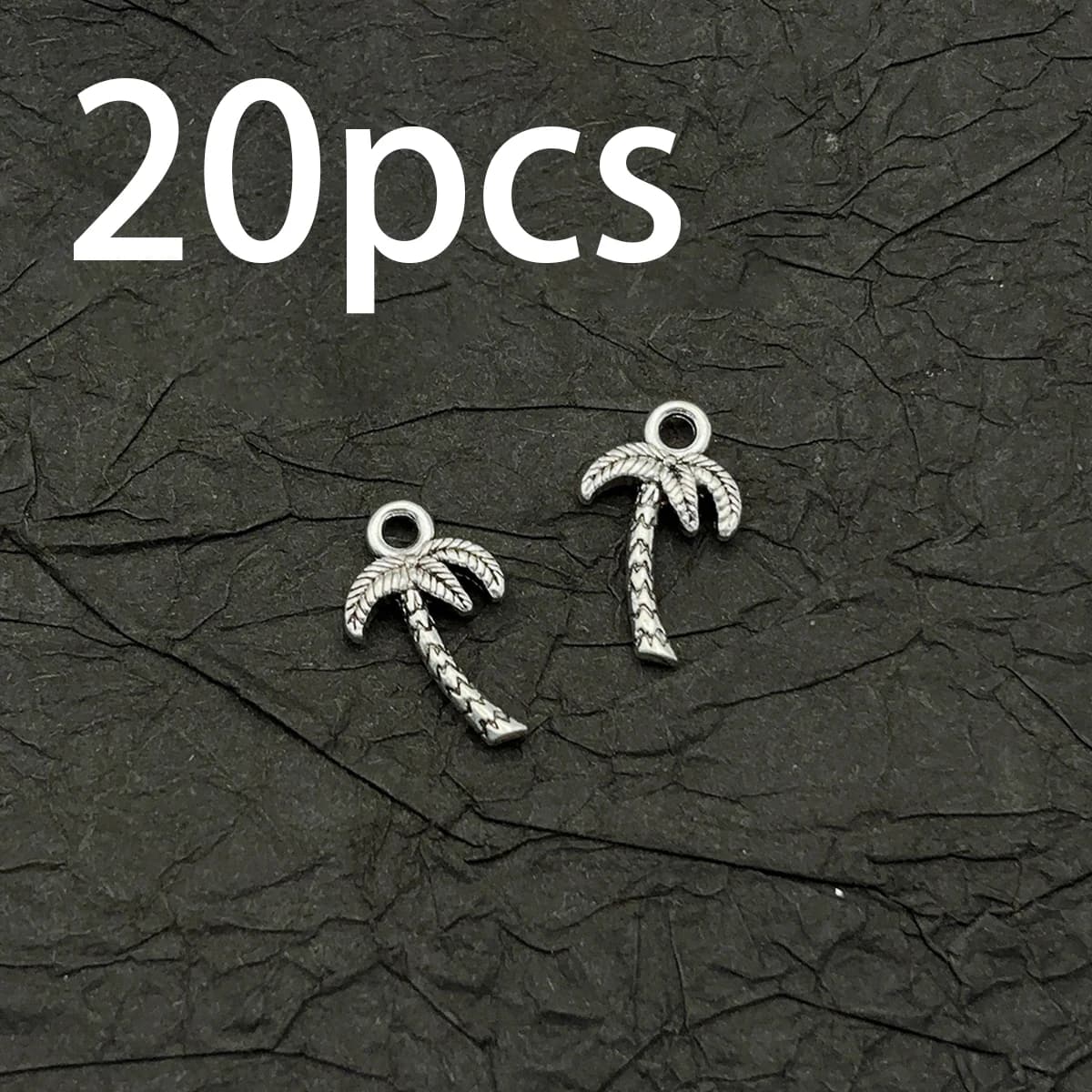 20 Pieces of Summer Vacation Style Handmade Accessories, Vintage Distressed Coconut Tree-Themed Niche Items, Suitable for DIY Bracelets, Necklaces, and Earrings, Fresh Seaside Style Jewelry DIY Basic Handmade Materials