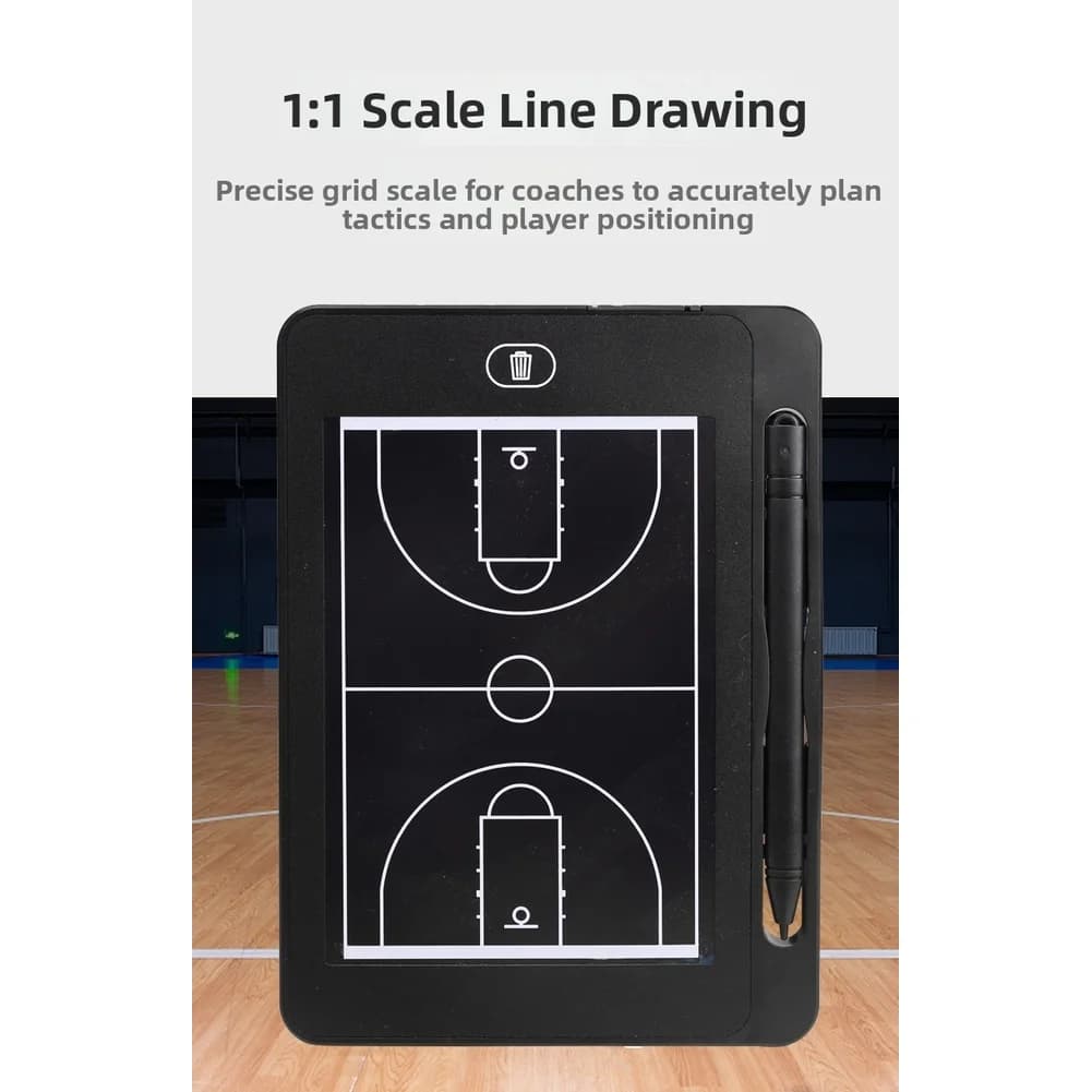 Lavagna strategica da basket nera da 6,5 pollici con schermo LCD per disegnare schemi, tablet compatto da 17x12,8 cm per MINI