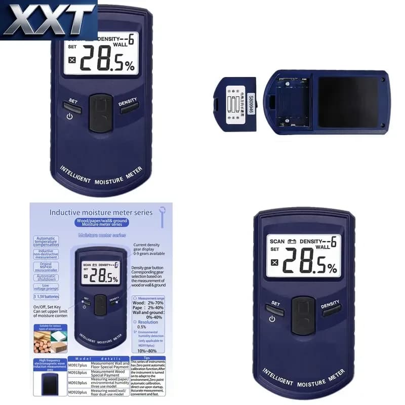 XXT MD918plus Intelligent Moisture Meter WOOD Hygrometer Number Measurement Timber Tools Electromagnetic Induction