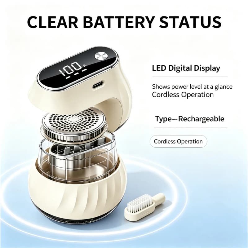 Rechargeable Digital Display Lint Remover Portable Electric Fuzz Shaver Sweater Defuzzer for Fabric Care