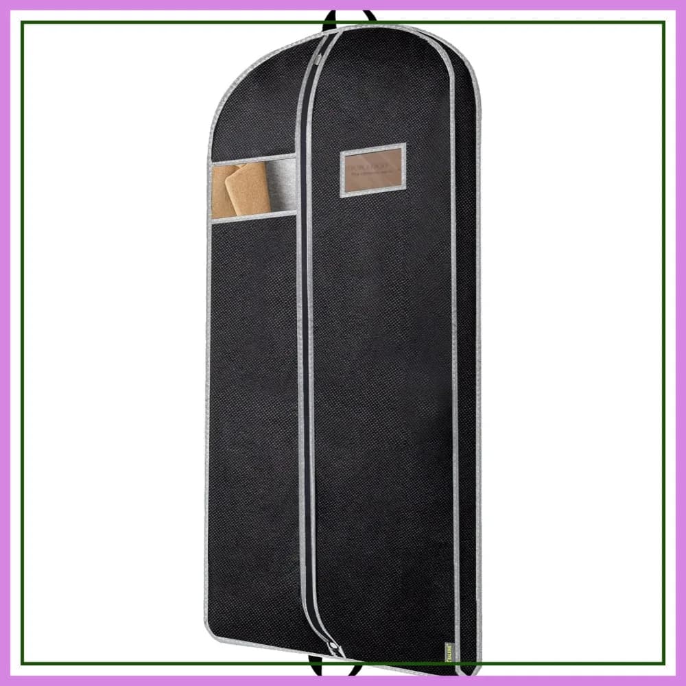 Borsa Porta Abiti Resistente con Scomparto per Scarpe, per Viaggi, Abiti, Completi, Cappotti (43'', Nera)