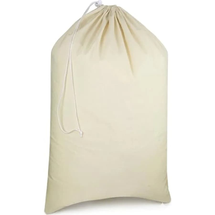 Laundry Bags 1-Pack 28"x36" Extra-Large Cotton Canvas Heavy Duty Washable Durable Travel Laundry Sacks with Drawstring Closure