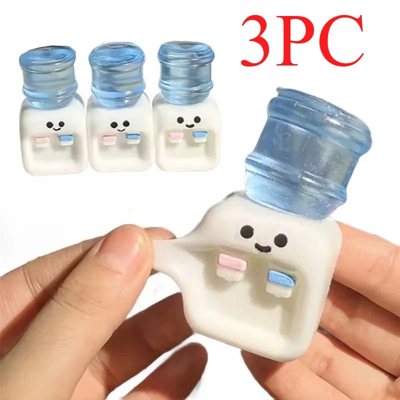 Confezione da 3 giocattoli morbidi a forma di dispenser d'acqua, divertenti giocattoli antistress, adatti per adulti per giocare insieme.