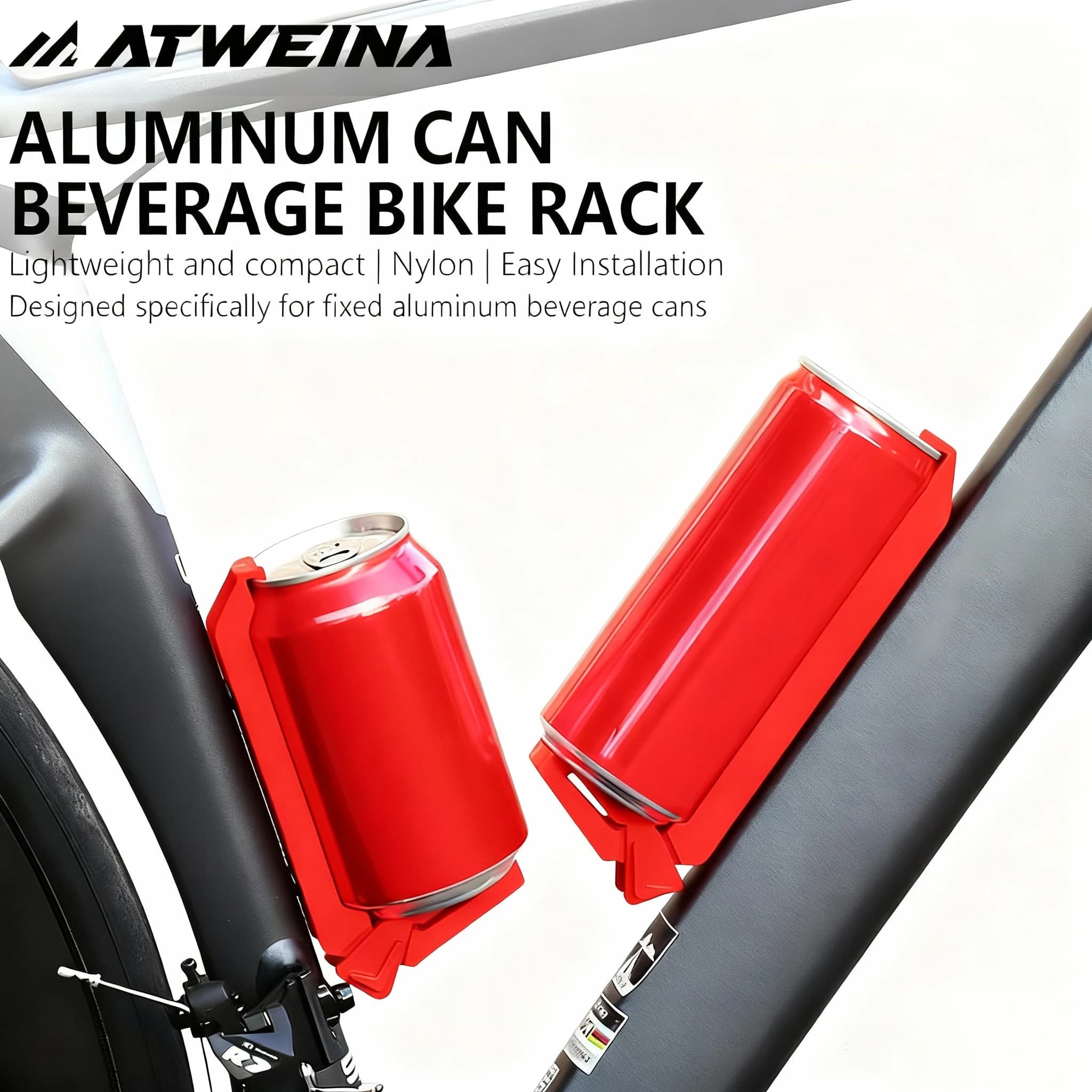ATWEINA Porta lattine per bici Portabevande in alluminio e nylon per lattine da 330 ml 2 stili Facile montaggio per bici da strada MTB
