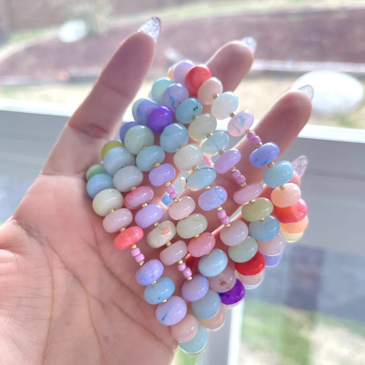 Handmade Weave Marine Fish Bracelet Elastic Rope Multi-color Bead Braelets Bangle Boho Beach Versatile Jewelry Vacation Gifts