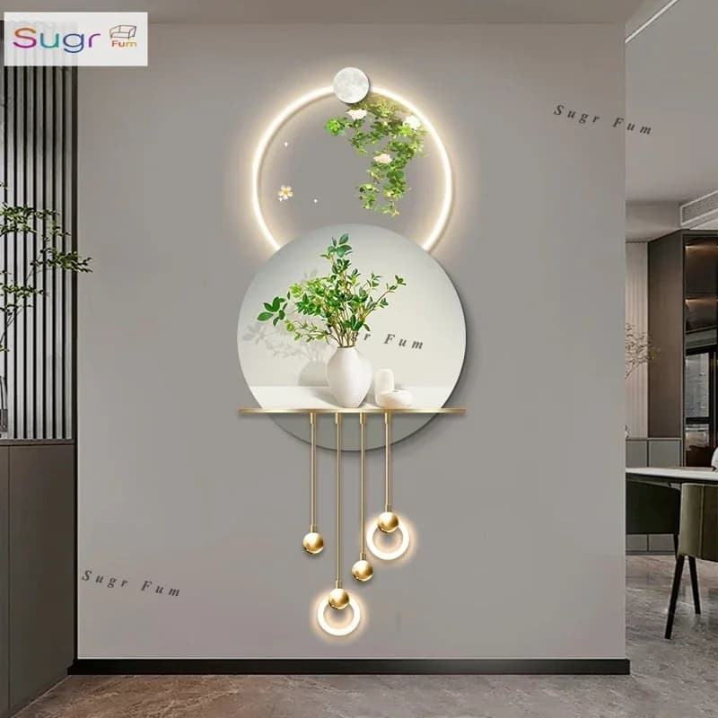 Semplice pianta verde ingresso pittura decorativa high-end creativo acrilico tridimensionale lampada da parete a LED ingresso corridoio corridoio h