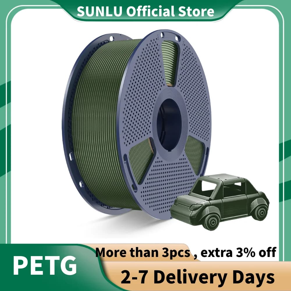SUNLU PETG 3D Printer Filament 1.75 mm High Transparency White Tolerance +/- 0.02 mm for DIY gift printing Fast shipping