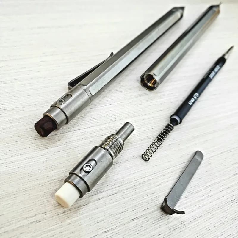 1 Piece Mechanical Pencil Pure Titanium Alloy Automatic Pencil Refill Set 0.5mm
