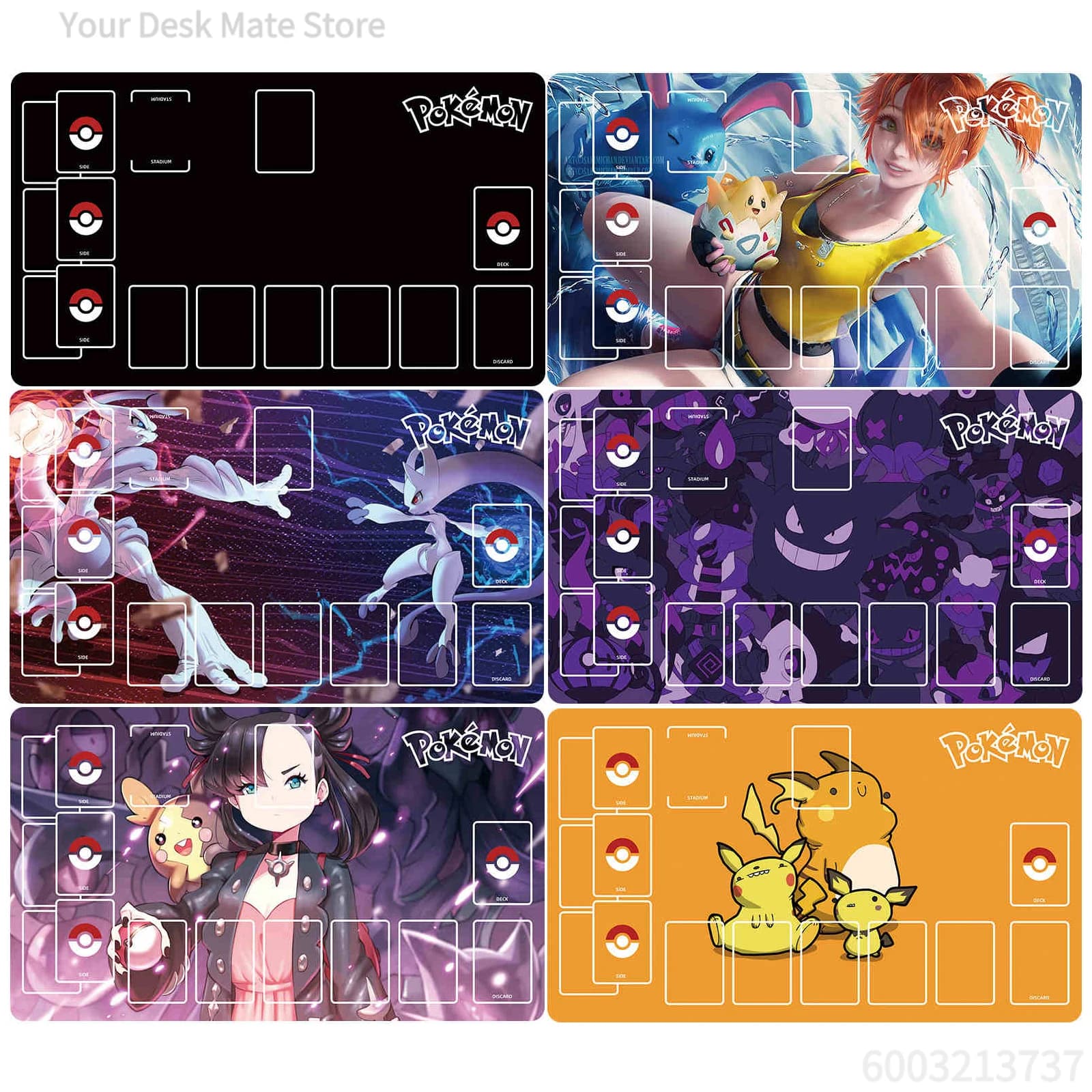Tappetino da Gioco 600X350X2Mm Ptcg Gengar per Battaglie di Carte, Tappetino da Gioco per Allenatore Marnie, Gioco da Tavolo per Giocatore Singolo, Tappetino per Battaglie di Carte Anime, Regalo Giocattoli