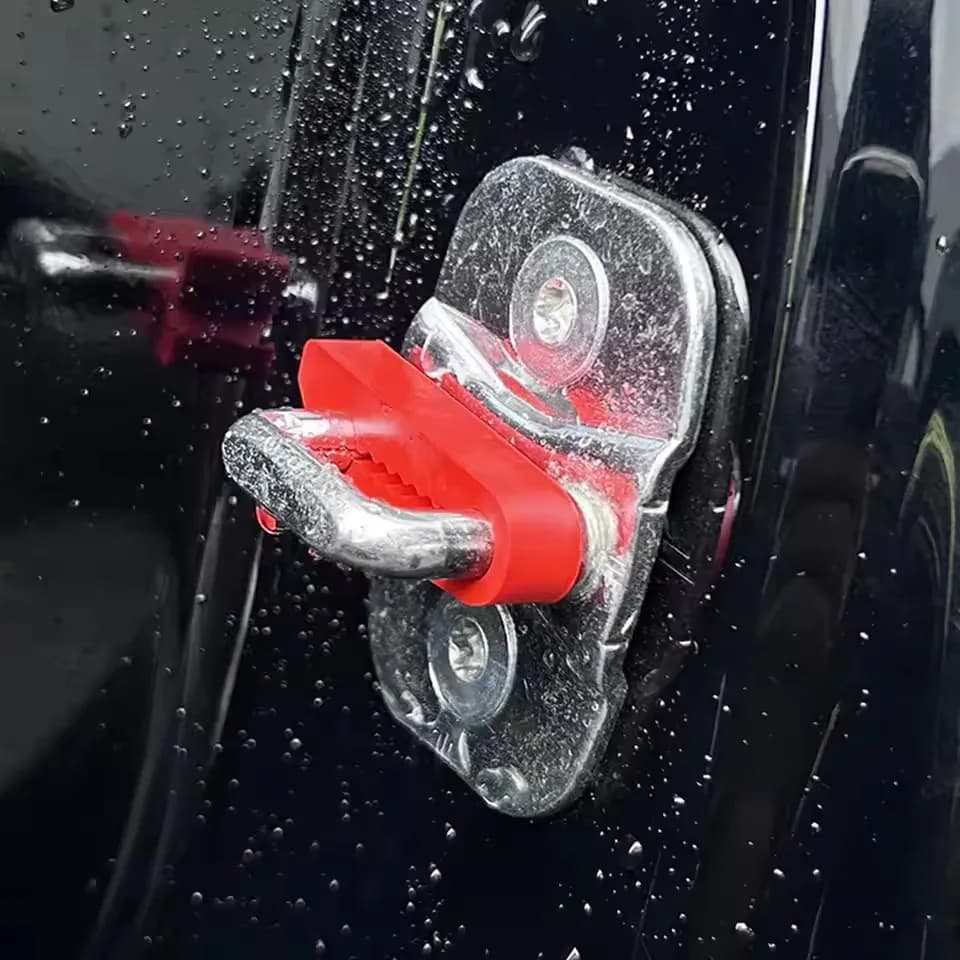 4pcs Car Door Slam Stopper Reduce Noise Secure Fit Silicone Door Latch Protective Cover Buffer Cushion Auto Door Anti-Shock Pad
