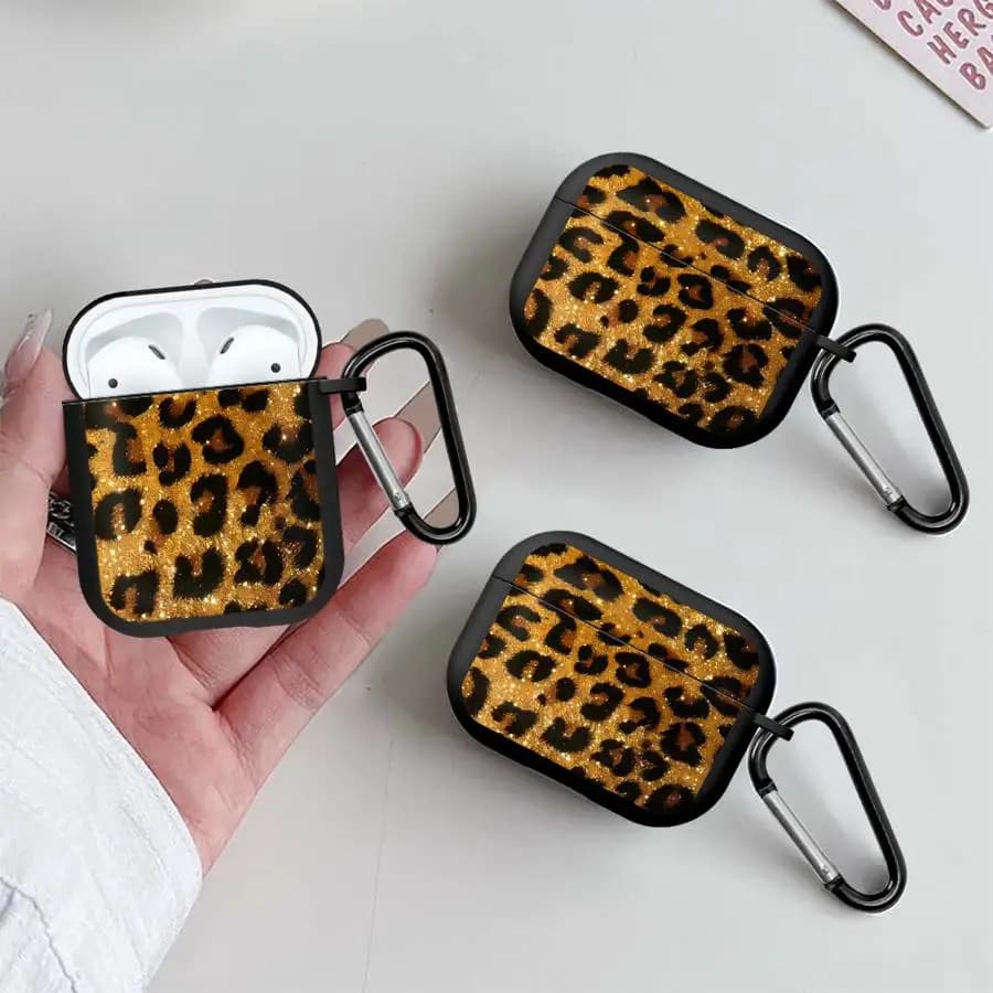 Custodia alla moda con stampa leopardata per auricolari Airpods 4 Pro2 1 Pro3 2 Pro 3