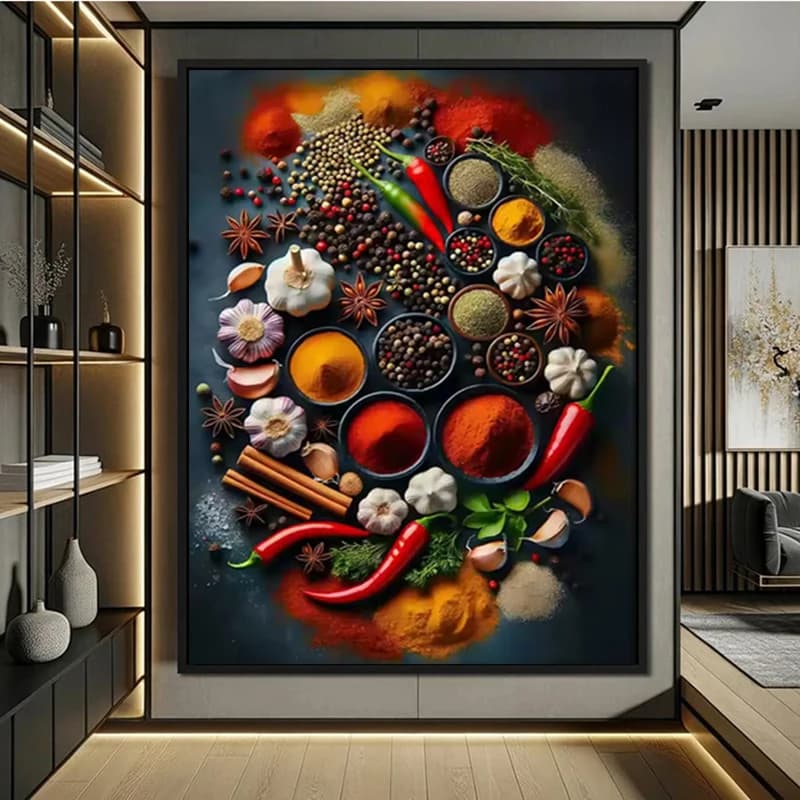 Pittura diamante fai da te Nuove spezie e condimento Immagine Strass Mosaico Kit punto croce Decorazioni murali ricamo diamante
