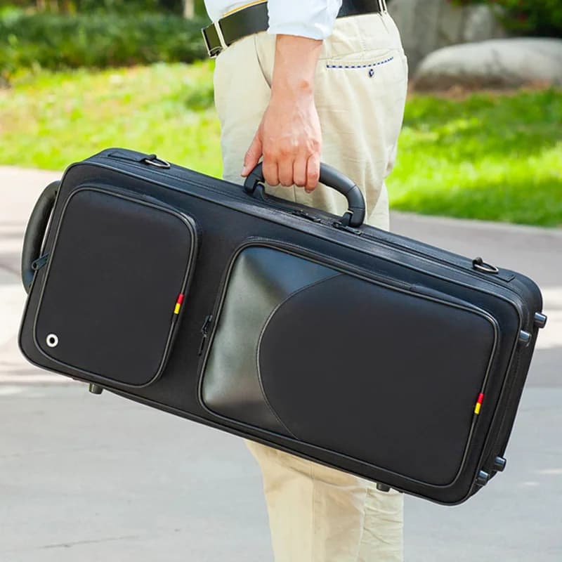E-Flat Alto Saxophone Case with Large Side Pocket, Portable Backpack, Instrument-Specific Protective Box, Carrying Case, Storage Box