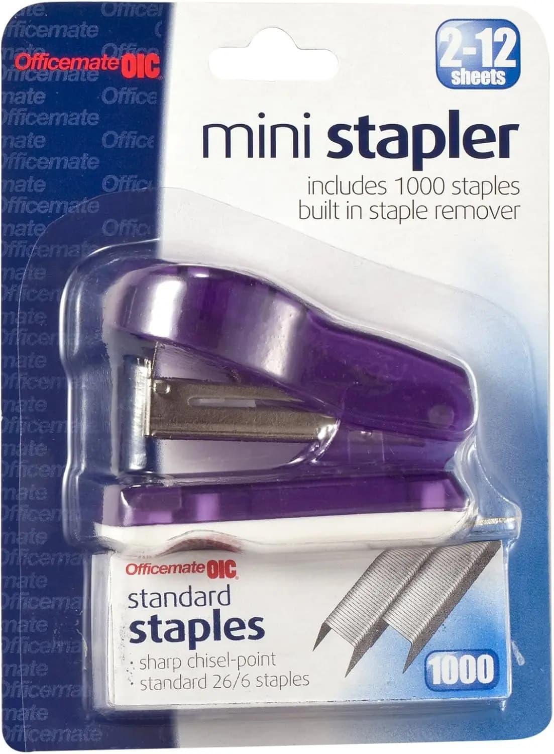 Mini Graffettatrice con 1000 Graffette in Colori Assortiti - Rosso, Blu, Verde, Viola per Uso Domestico e Ufficio