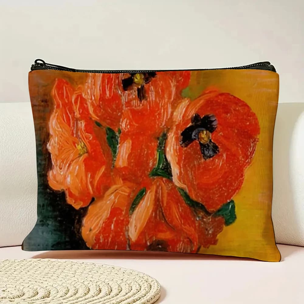1 pezzo di borsa per il trucco Moises Kislina Peony Bouquet - Pochette multifunzionale con cerniera da donna, perfetta borsa da viaggio con cerniera, divertente regalo di compleanno