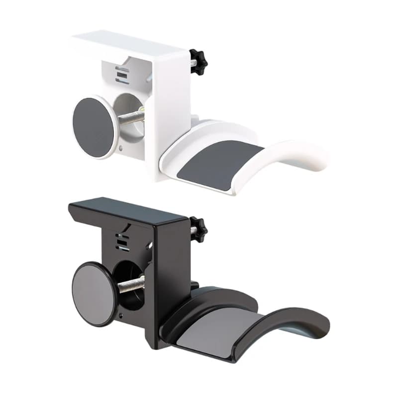Headphone Holder Stand for Monitor Side with Firm Clamp and Grip Lining for Flat or Rounded Screens Home Office Desk E74A