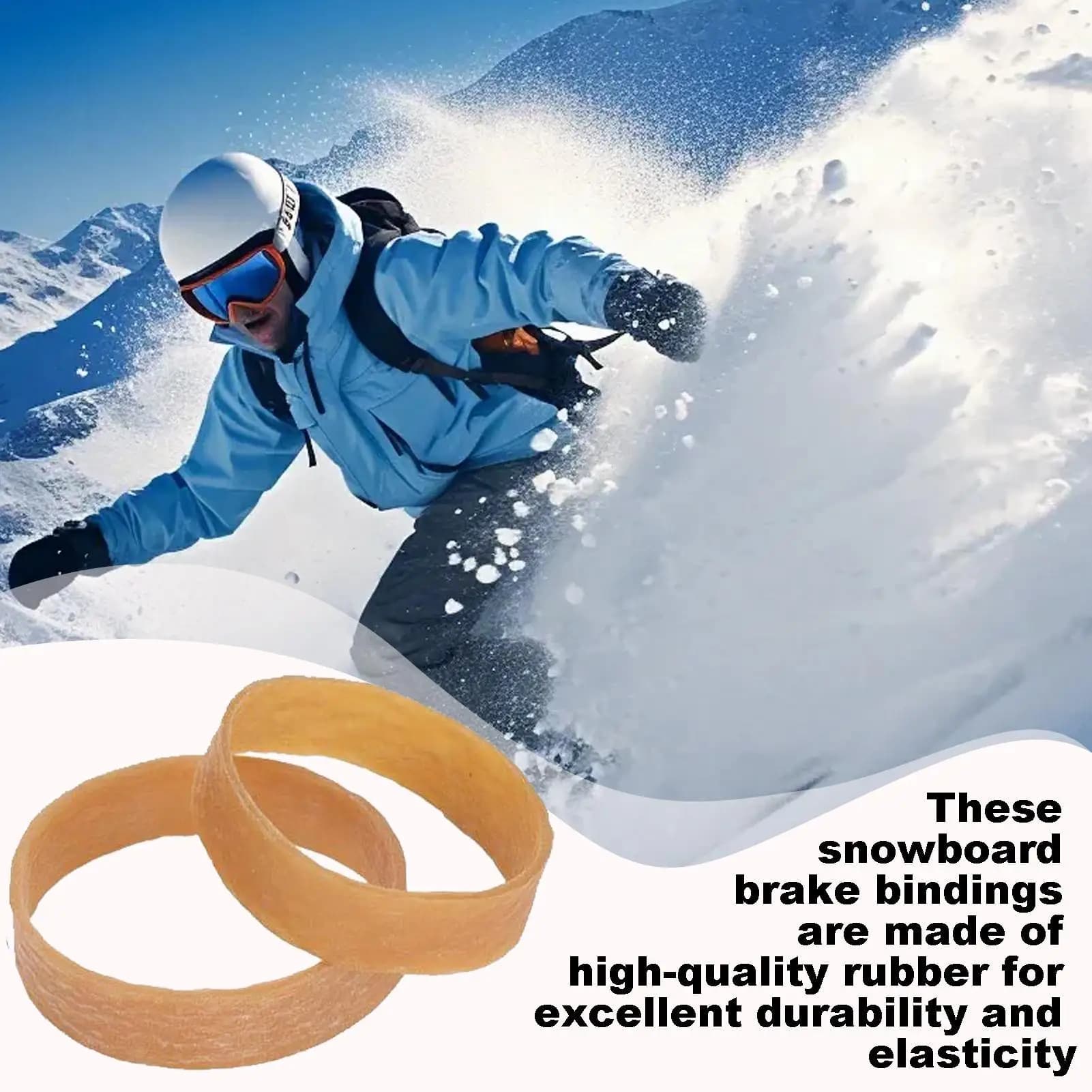 20 pezzi fermi per freni da sci snowboard elastici per freni da sci cinghie di rilegatura durevoli per snowboard accessori per sport all'aria aperta