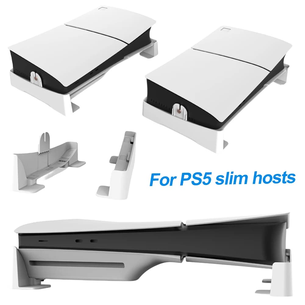 Supporto Base per Console PS5 Slim, Salvaspazio, Orizzontale, Accessori per PlayStation 5 Slim Edizione Disco e Digitale
