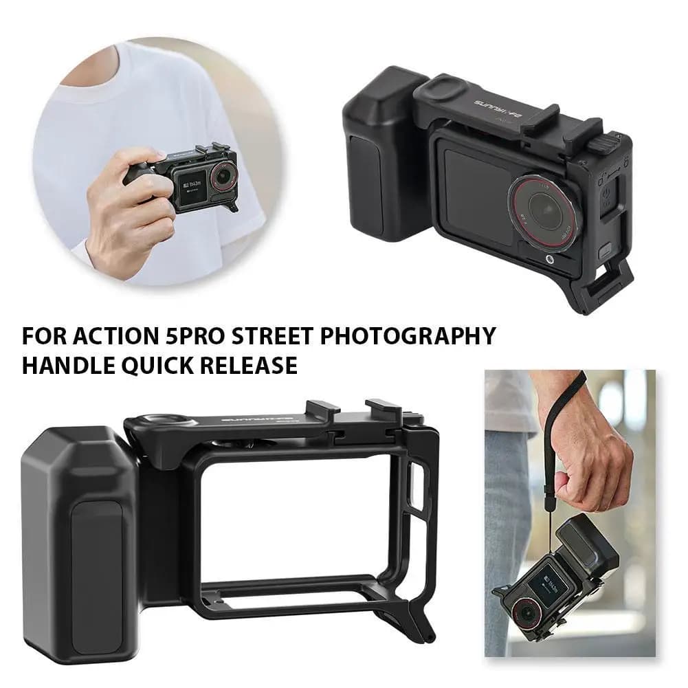 For Action 5pro/4/3 Street Shooting Rabbit Cage Quick Release Handle Rabbit Cage Grip Frame Protective Shell Camera Accessories