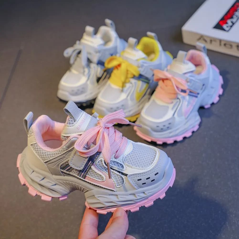 Nuove Sneakers Primavera 2026 per Bambini con Suola Spessa, Scarpe Casual Semplici e Versatili per Ragazze, Comode e Traspiranti per Ragazzi