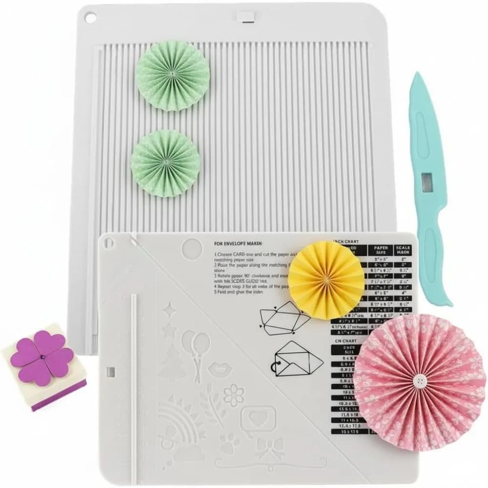 Measuring Grid Paper Trimmer Scoring Board Rectangular with Paper Cutter Envelope Maker Board DIY Plastic Origami Tool Art Class