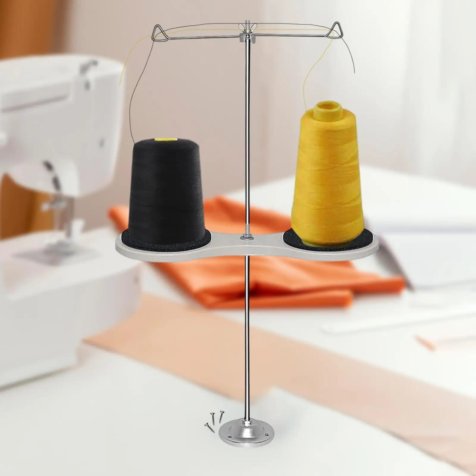Supporto Universale per Fili da Cucito, Organizzatore in Metallo per Rocchetti, Accessori per Macchine da Ricamo e Cucito Domestico