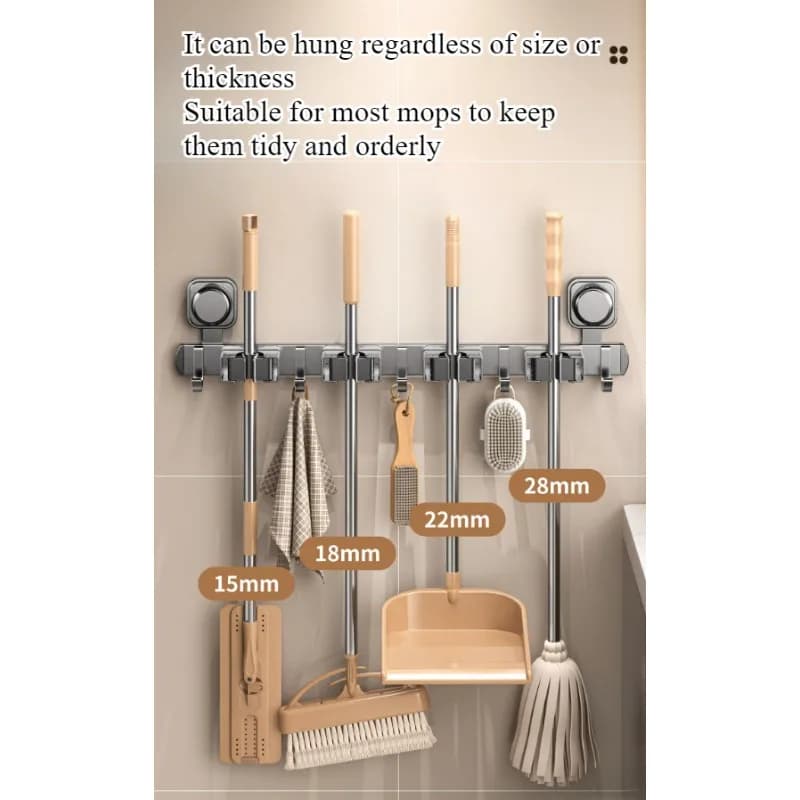 Suction cup mop wall hanging clip toilet free punching mop clip hanging mop hook fixed microwave oven cleaner