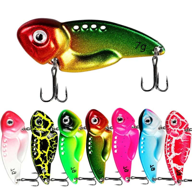 Set of 8 DoudouVIB Artificial Esche Affondanti con Pesi Multipli 7g 10g 12g 15g, Esche DoudouVIB in Lamina per la Pesca