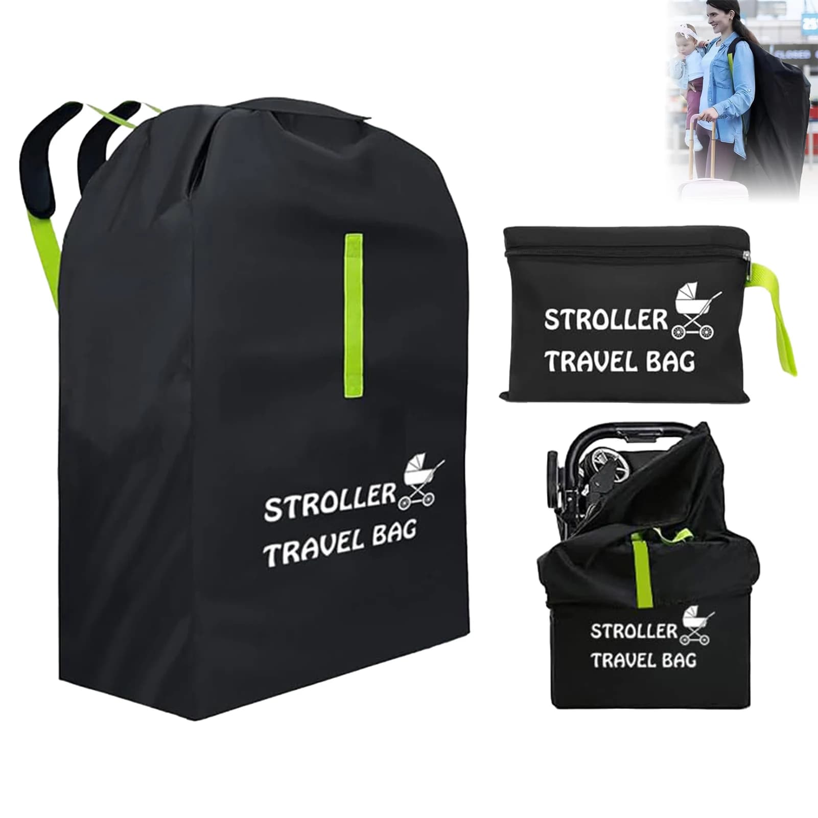 Borsa da viaggio per passeggino con tracolla per carrozzina Borsa per la polvere universale Organizzatore Carrelli per asilo Accessori Borse per culle Walker