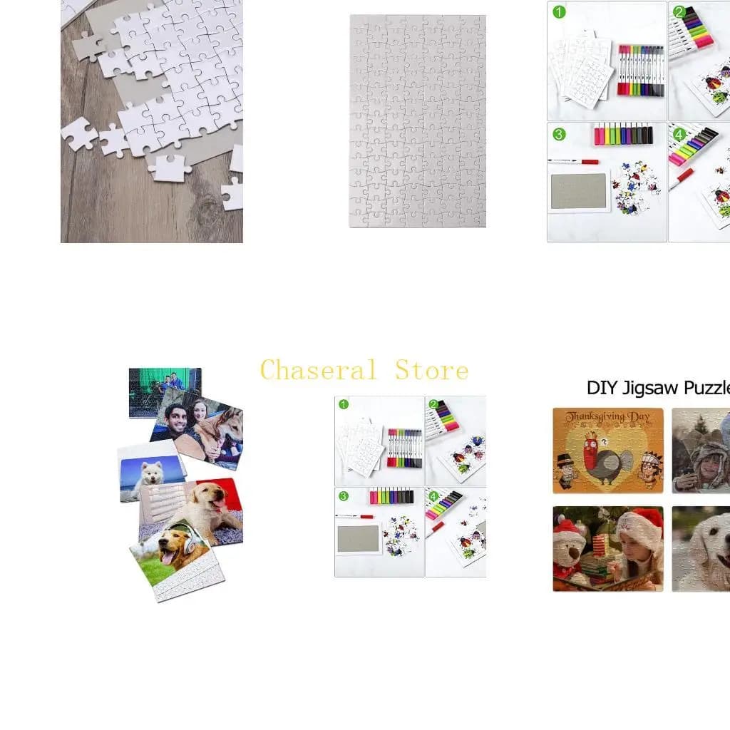 E7CE Puzzle Puzzle vuoti Pezzi del puzzle Bianco pittura Casa Disegno Bambini Sublimazione Fai da te Soggiorno Famiglia carta