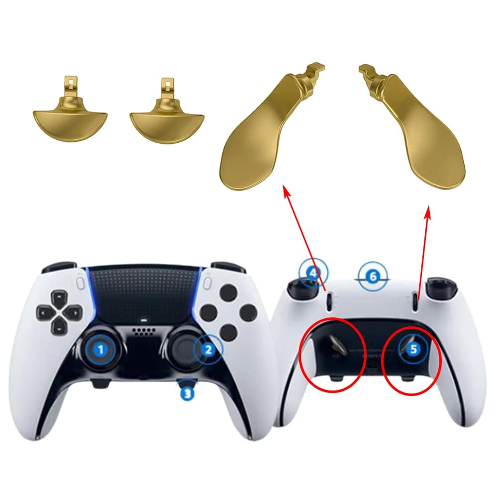 Set di 4 Pezzi Tasti Posteriori per Controller di Gioco, Parti di Ricambio Resistenti all'Usura e Anticorrosione per Controller PS5 Elite