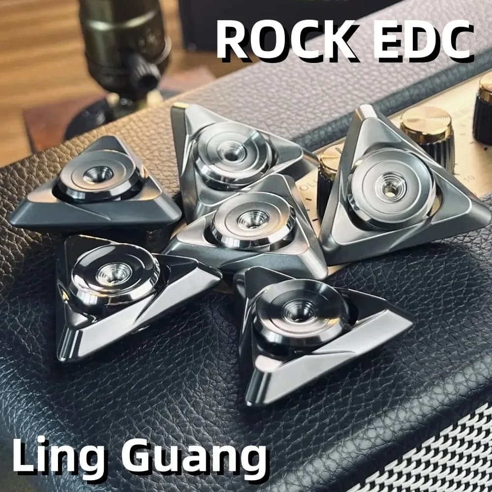 ROCK EDC Ling Guang Fidget Spinner Fidget Toys per adulti Giroscopio Metallo Disegni originali Gadget per alleviare l'ansia Fidgeting Spinners