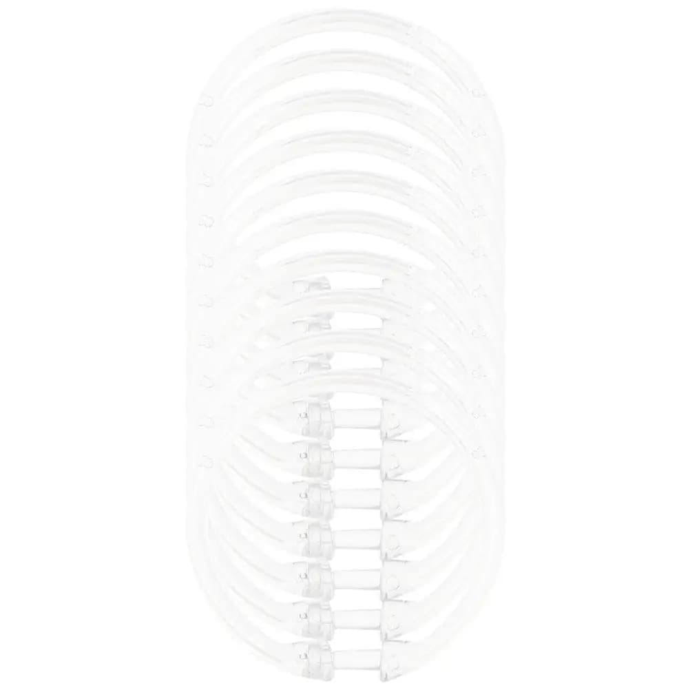 10Pcs Strong Flexible Acrylic Shower Curtain Rings Circular Round Hooks for Bath Shower Window Curtains Pleated Design