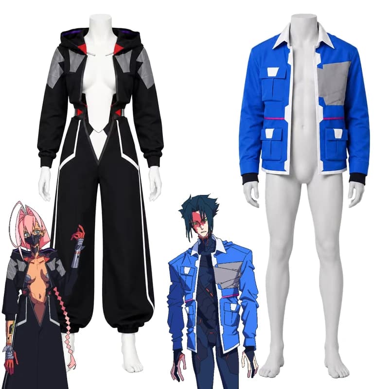 Cyberpunk Edgerunners Season 2 Talia Yang D Netrunner Cosplay Jumpsuit & Cargo Jacket, Unisex Anime Cos Outfit for Halloween Cos
