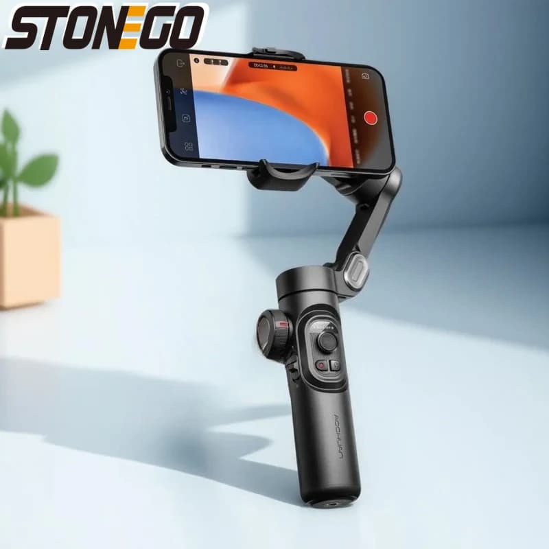 STONEGO Stabilizzatore Gimbal a 3 Assi per Cellulare, Anti-Vibrazione, con Asta Selfie e Tracciamento del Volto