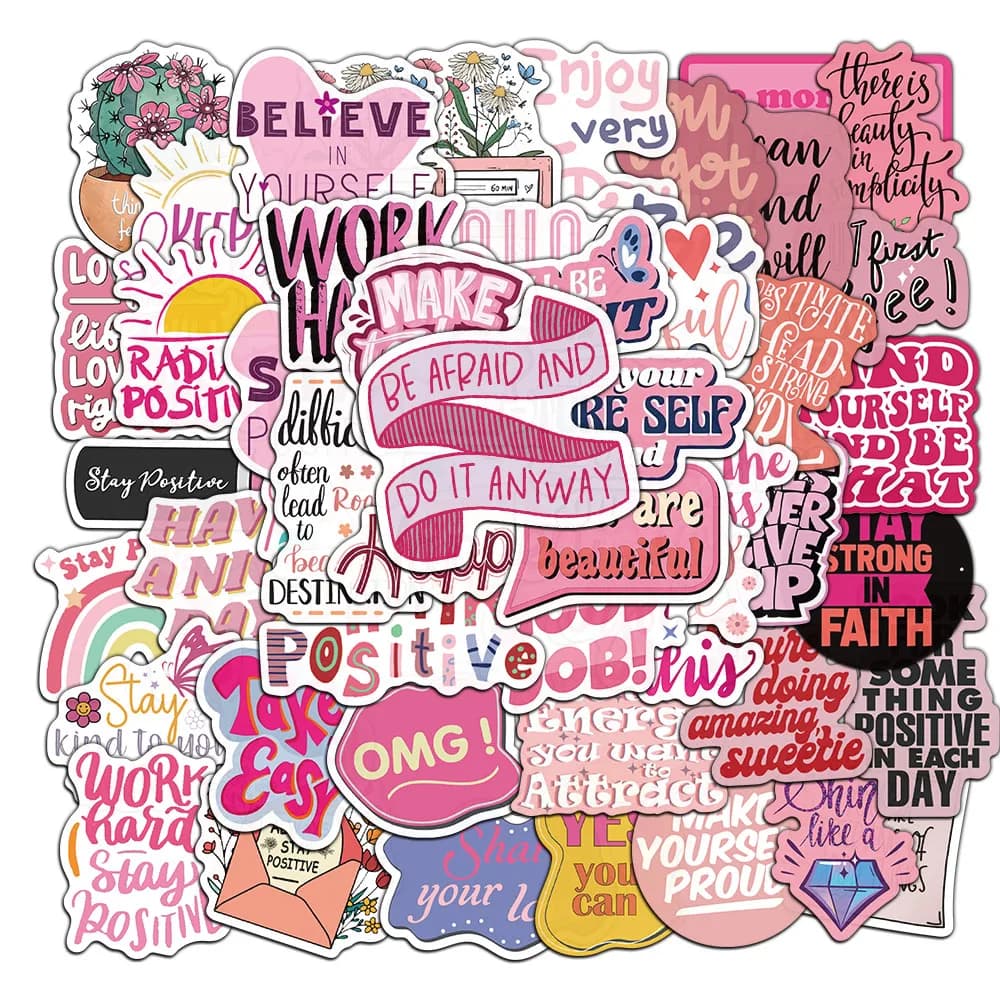 50PCS Creative Memo Text English Love and Other Hand Account Stickers fai da te Notebook Hand Account materiale adesivo