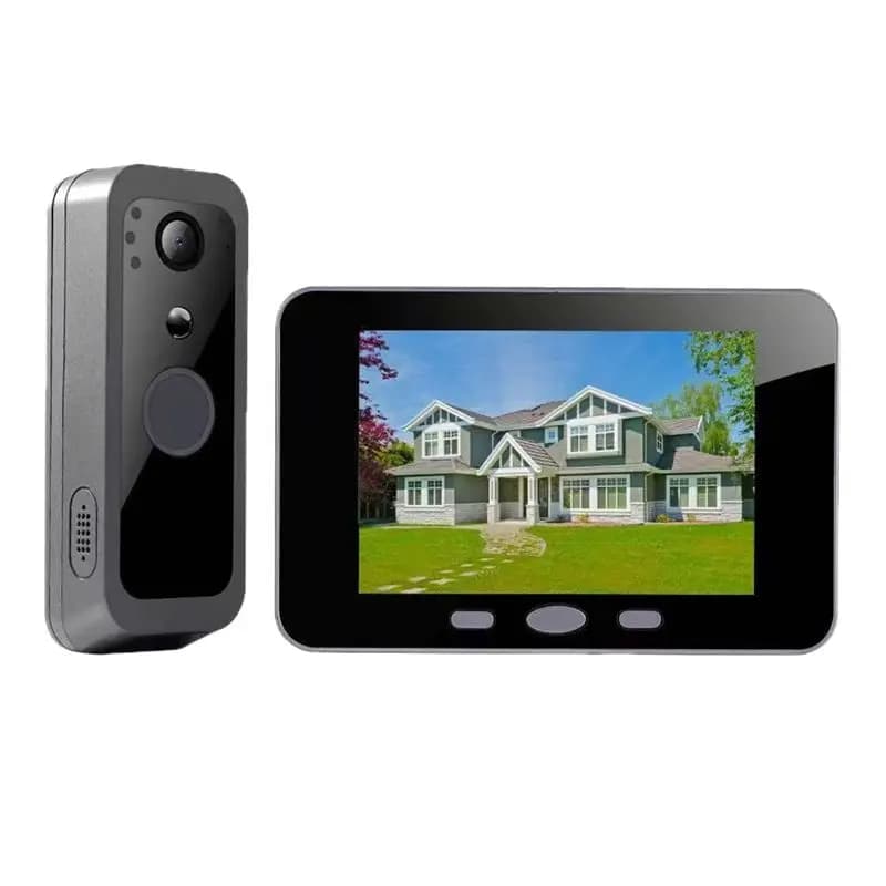 Videocitofono Wireless A60z Impermeabile, Campanello Intelligente per Sicurezza Domestica con Visione Notturna IR, Nessuna Rete Richiesta