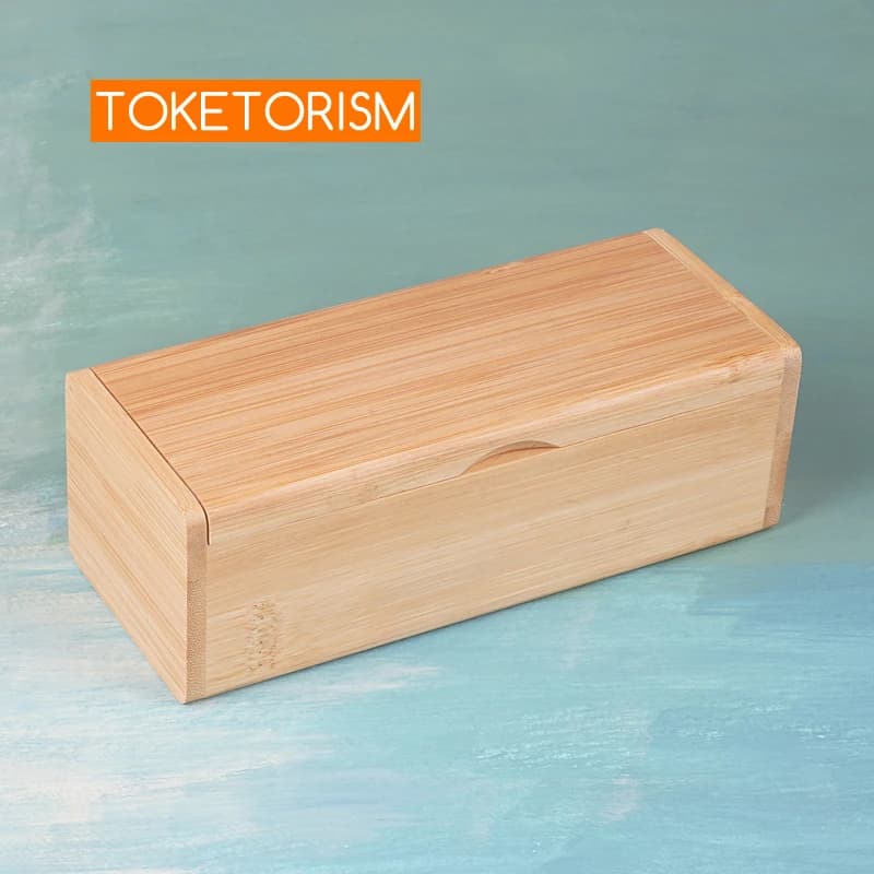 Toketorism Natural Wooden Glasses Cases Bamboo Wood Hard Box For Sunglasses
