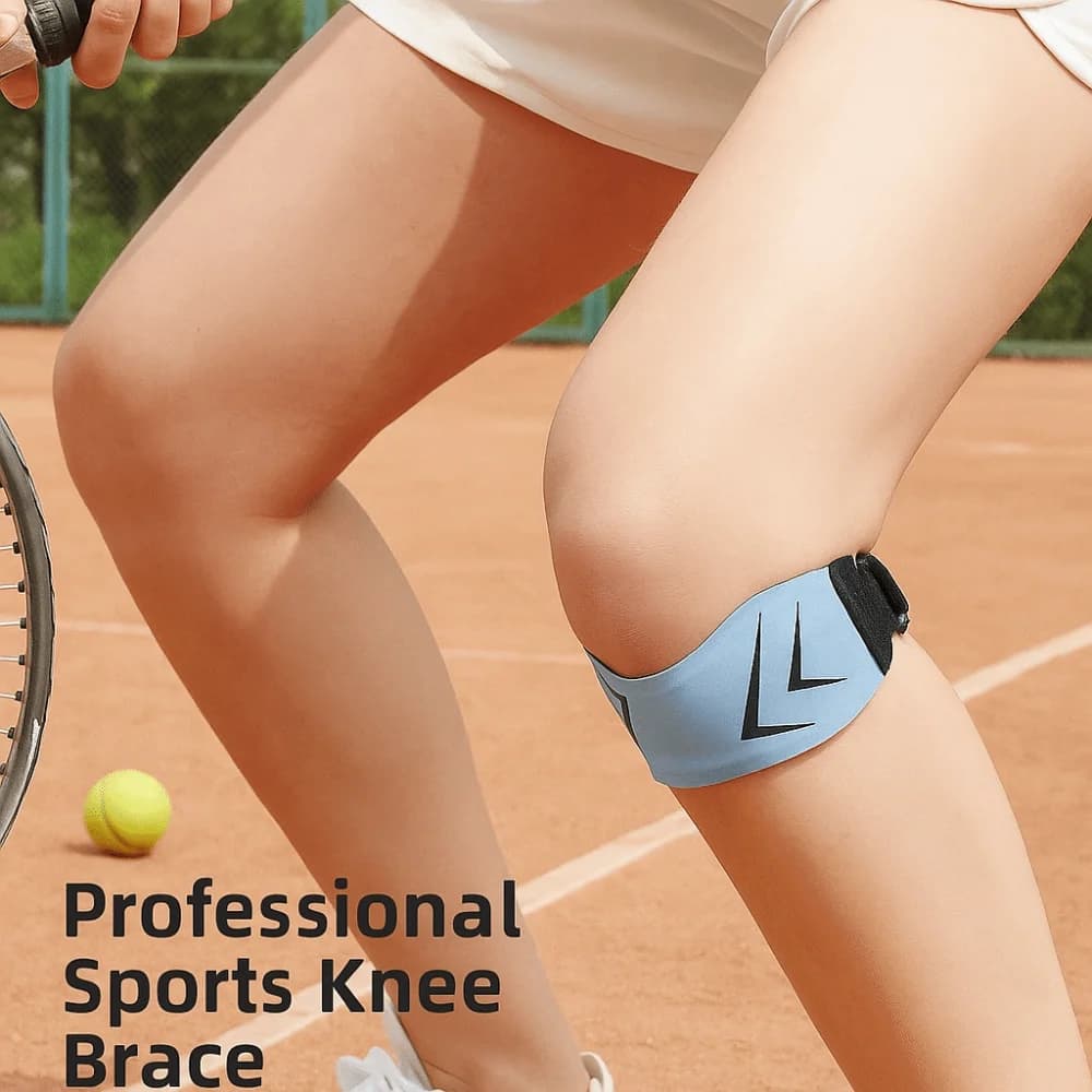 Protezione per Ginocchio, Fascia Patellare con Assorbimento degli Urti, Regolabile, Traspirante, Altamente Elastica, Supporto per Ginocchio Sportivo, Fitness