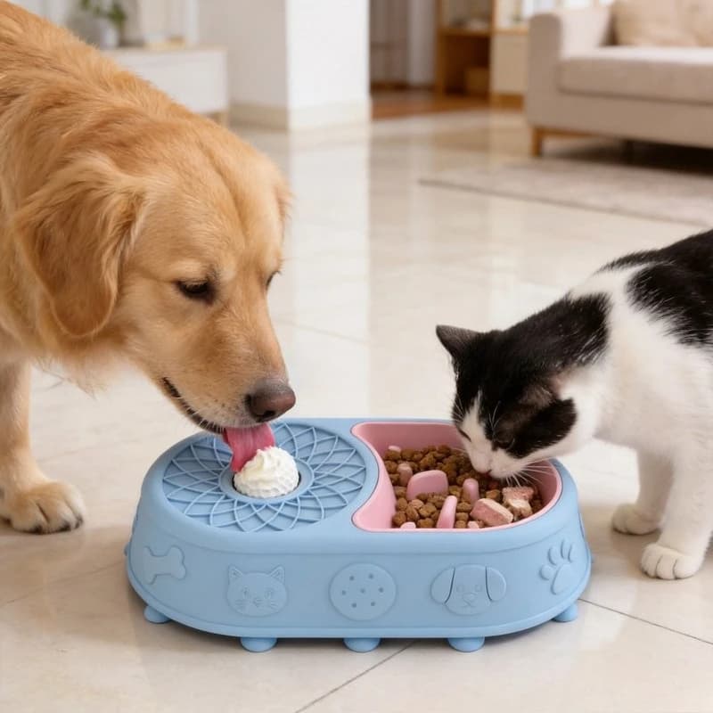 Pet Supplies, Round Ball Dog Licking Bowl, Silicone Suction Cup, Non-slip Food Basin, Dog Licking Rice Bowl