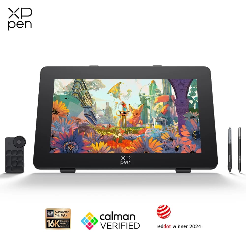 XPPen 4K Artist Pro 24 (Gen 2) Tavoletta Grafica con Monitor 23,8 Pollici, Display Verificato Calman, Supporto Stilo a 16K Livelli, Inclinazione 60°