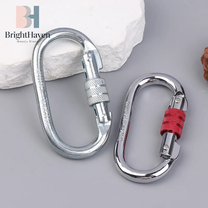 25KN High Strength Climbing Safety Lock Buckle O-shaped Electrophoresis Professional Carabiner Rappelling Climbing Supplies B.H
