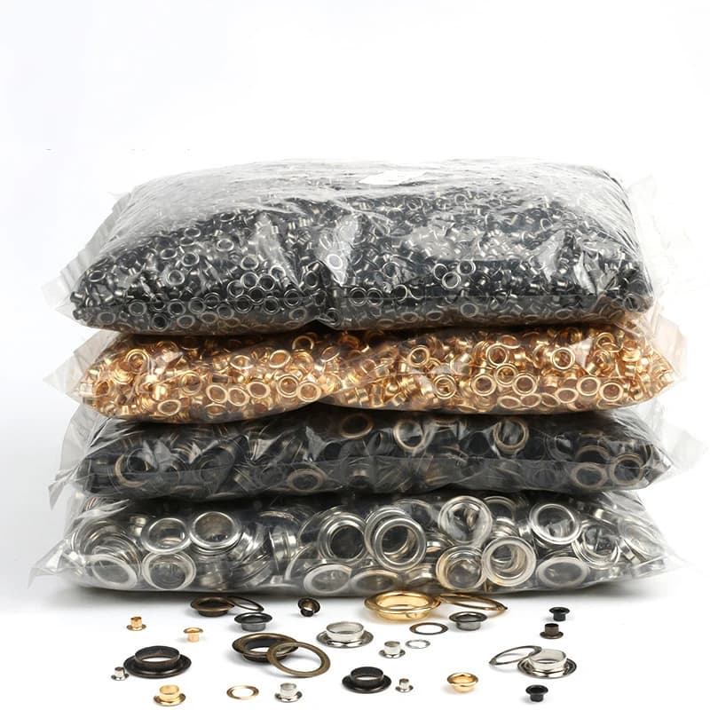 100 set occhielli da 4 mm occhielli in ottone con rondella riparazione anelli per occhi rotondi per scarpe borsa abbigliamento cintura cappello parti accessori fai da te
