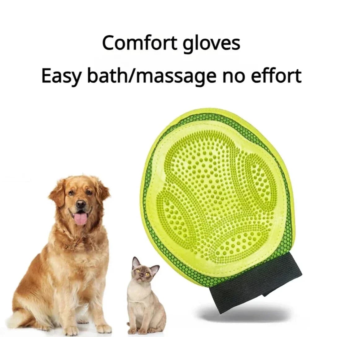 Guanto Massaggiante per Bagno e Toelettatura di Cani e Gatti, Spazzola in Silicone per la Pulizia e il Massaggio degli Animali Domestici