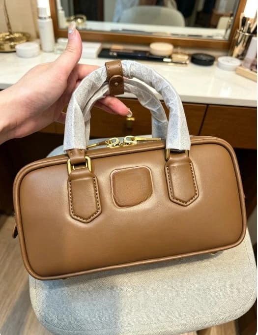 Matelasse Bowling Bag Luxury Boston Pillow Bag Large Capacity Handbag Crossbody For Women