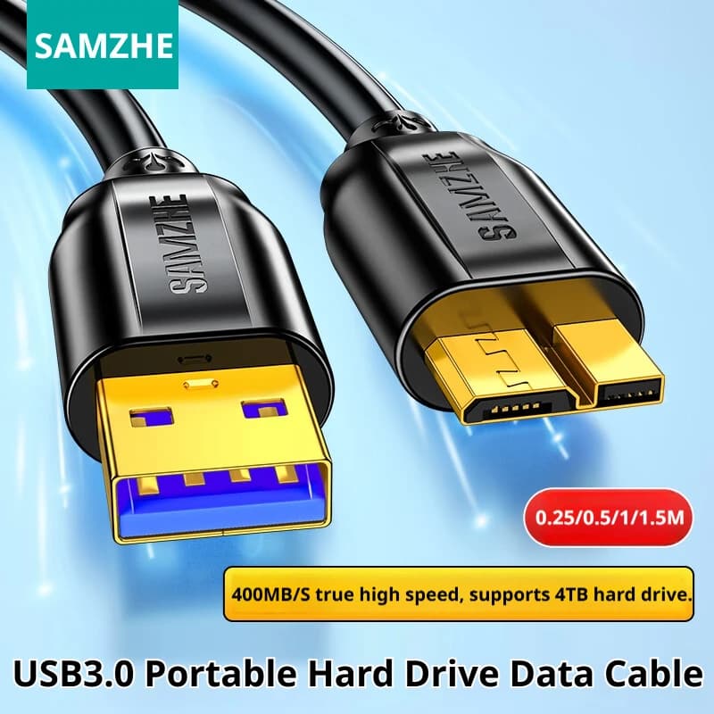 Cavo Esterno per Disco Rigido SAMZHE, Cavo USB Micro B, Cavo per HDD, Cavo Dati Micro, Cavo SSD SATA per Disco Rigido, Cavo Micro B USB 3.0