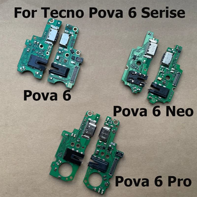 Per Tecno Pova 6 Pro Neo USB Dock di ricarica Porta veloce Microfono Microfono Scheda connettore Cavo flessibile Parti di riparazione Globale