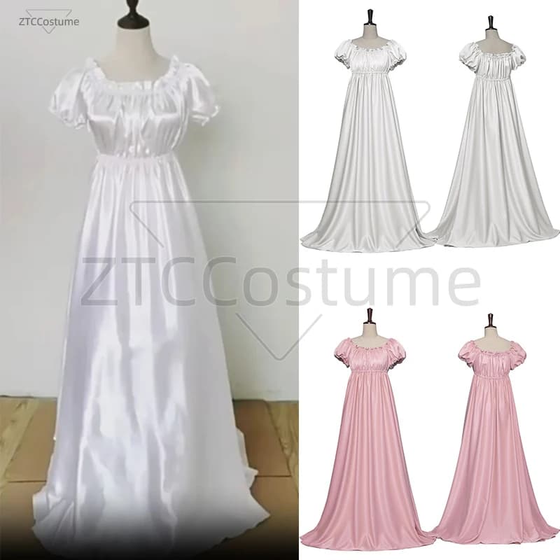 Abito cosplay medievale da donna lungo fino al pavimento con spalle scoperte manica corta rinascimentale cameriera abiti da principessa abito da ballo